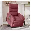 Image de Fauteuil de relaxation, massage, inclinable électrique réglable tissu bordeaux