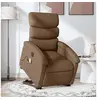 Image de Fauteuil de relaxation, massage, inclinable électrique réglable tissu marron
