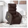 Image de Fauteuil de relaxation, massage, inclinable électrique réglable tissu marron foncé