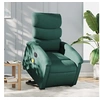 Image de Fauteuil de relaxation, massage, inclinable électrique réglable tissu vert foncé