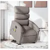 Image de Fauteuil de relaxation, massage, inclinable électrique réglable tissu taupe
