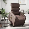 Image de Fauteuil de relaxation, massage, inclinable électrique similicuir marron