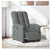 Image de Fauteuil de massage, relaxation électrique réglable tissu gris foncé