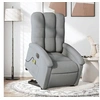 Image de Fauteuil de relaxation, massage, inclinable électrique réglable tissu gris clair