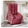 Image de Fauteuil de relaxation, massage, inclinable électrique réglable tissu bordeaux