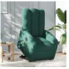 Image de Fauteuil de relaxation, massage, inclinable électrique réglable tissu vert foncé