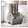 Image de Fauteuil de relaxation, massage, inclinable électrique réglable tissu taupe