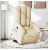 Image de Fauteuil de relaxation, massage, inclinable électrique réglable tissu crème