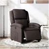 Image de Fauteuil réglable électrique tissu marron foncé
