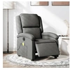 Image de Fauteuil de massage, relaxation électrique réglable tissu gris foncé
