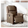 Image de Fauteuil de massage, relaxation électrique réglable tissu marron