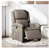 Image de Fauteuil de massage, relaxation électrique réglable tissu taupe