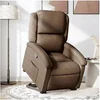 Image de Fauteuil de relaxation inclinable tissu marron