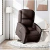 Image de Fauteuil de relaxation inclinable tissu marron foncé