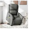 Image de Fauteuil de relaxation, massage, inclinable électrique réglable tissu gris foncé