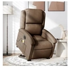 Image de Fauteuil de relaxation, massage, inclinable électrique réglable tissu marron
