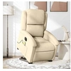 Image de Fauteuil de relaxation, massage, inclinable électrique réglable tissu crème