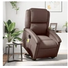 Image de Fauteuil de relaxation, massage, inclinable électrique similicuir marron