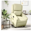 Image de Fauteuil de relaxation, massage, inclinable électrique echt leer crème