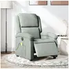 Image de Fauteuil de massage, relaxation électrique réglable velours gris clair