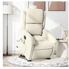 Image de Fauteuil de relaxation, massage, inclinable électrique réglable velours crème