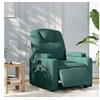 Image de Fauteuil de massage, relaxation électrique réglable tissu vert foncé