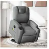 Image de Fauteuil de relaxation, massage, inclinable électrique réglable tissu gris foncé
