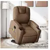 Image de Fauteuil de relaxation, massage, inclinable électrique réglable tissu marron