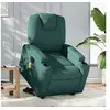 Image de Fauteuil de relaxation, massage, inclinable électrique réglable tissu vert foncé
