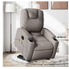 Image de Fauteuil de relaxation, massage, inclinable électrique réglable tissu taupe