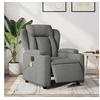Image de Fauteuil de massage, relaxation électrique réglable tissu gris foncé