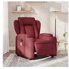 Image de Fauteuil de massage, relaxation électrique réglable tissu bordeaux