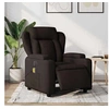 Image de Fauteuil de massage, relaxation électrique réglable tissu marron foncé