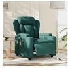 Image de Fauteuil de massage, relaxation électrique réglable tissu vert foncé