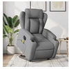 Image de Fauteuil de relaxation, massage, inclinable électrique réglable tissu gris clair