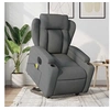 Image de Fauteuil de relaxation, massage, inclinable électrique réglable tissu gris foncé