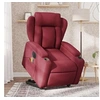 Image de Fauteuil de relaxation, massage, inclinable électrique réglable tissu bordeaux