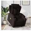Image de Fauteuil de relaxation, massage, inclinable électrique réglable tissu marron foncé
