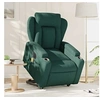 Image de Fauteuil de relaxation, massage, inclinable électrique réglable tissu vert foncé