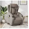 Image de Fauteuil de relaxation, massage, inclinable électrique réglable tissu taupe