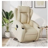 Image de Fauteuil de relaxation, massage, inclinable électrique réglable tissu crème