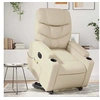Image de Fauteuil de relaxation, massage, inclinable électrique similicuir crème