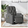 Image de Fauteuil de massage, relaxation électrique réglable tissu gris foncé