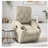 Image de Fauteuil inclinable de massage électrique crème similicuir 3204794