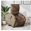 Image de Fauteuil de relaxation, massage, inclinable électrique réglable tissu marron