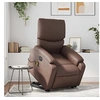 Image de Fauteuil de relaxation, massage, inclinable électrique similicuir marron