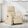 Image de Fauteuil de massage, relaxation électrique réglable tissu microfibre crème