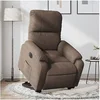 Image de stoel électrique réglable tissu microfibre marron