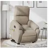 Image de Fauteuil de relaxation, massage, inclinable électrique réglable tissu microfibre taupe