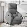 Image de Fauteuil de relaxation, massage, inclinable électrique tissu microfibre gris foncé